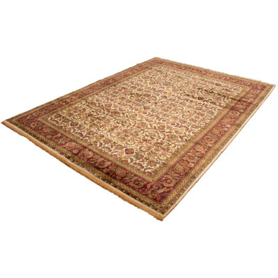 Tapis de zone en laine 10 pi x 13 pi 6 po one-of-kind-noué la à la main sultanabad new age