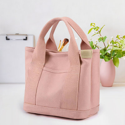 Casual Canvas Tote Bag With Crossbody Strap Multi-Pocket Lightweight Shoulder Handbag Daily Use Work Shopping Tote For Women