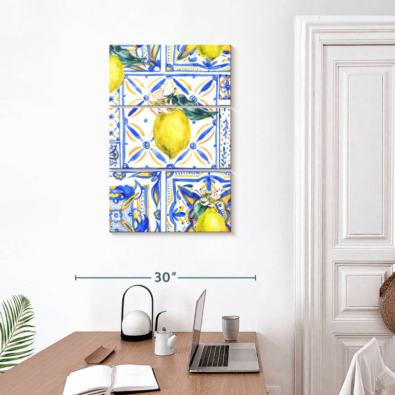 Carreaux à motif citron, H 32 po x l 20 po