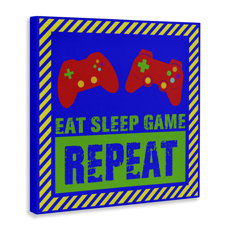 Vibrant Eat Sleep, jeu répété sur toile, design par Marcus Prime, H 36 po x l 36 po