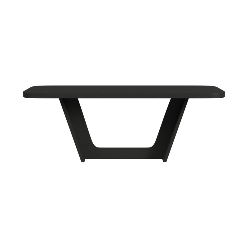Mashad Rectangular Dining Table in Black with Grain