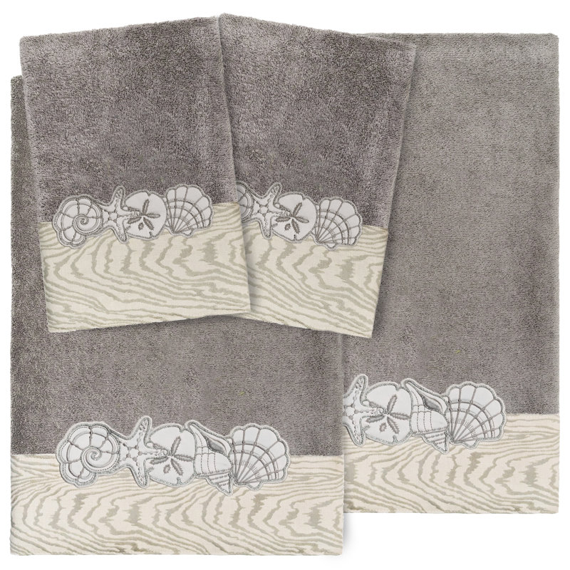 4 Piece 100% Turkish Cotton Towel Set, Charcoal