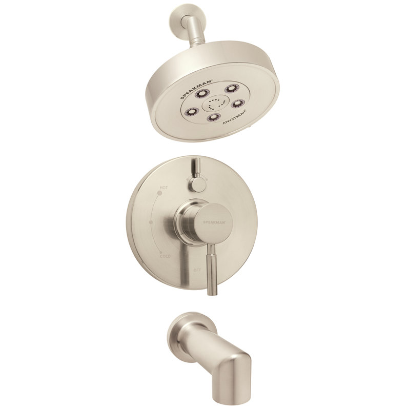 Neo Thermostatic Tub and Shower Faucet, Brushed Nickel
