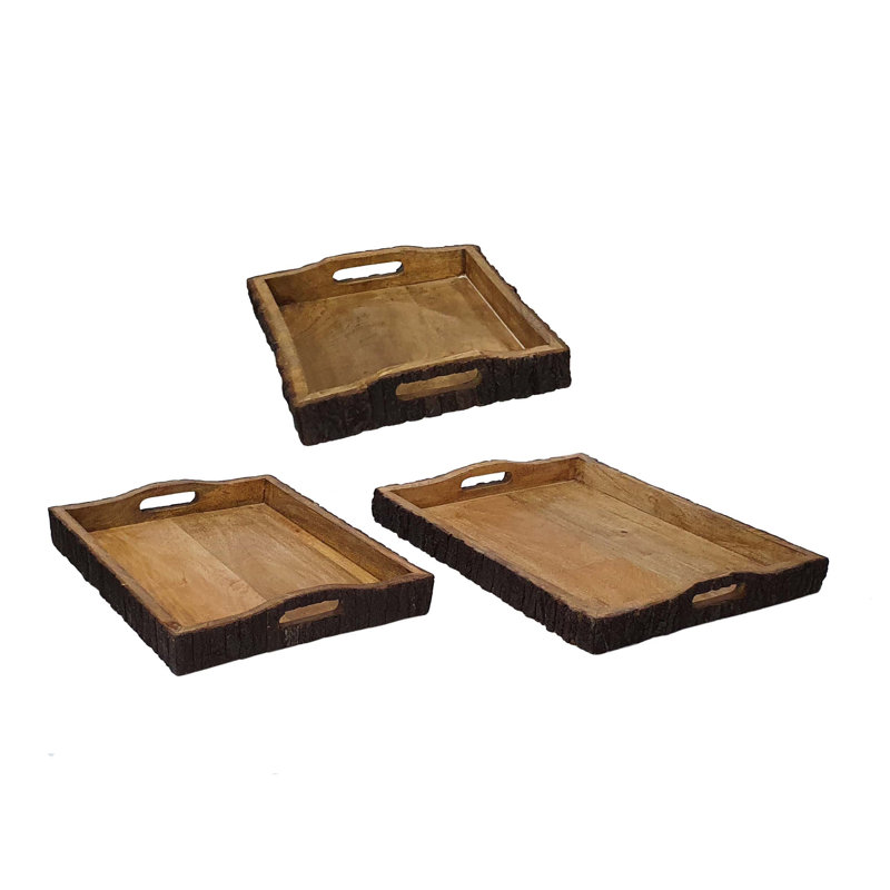 Plateau en bois - ensemble de 3
