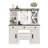 43.3" Farmhouse Makeup Vanity Desk With Lighted Mirror, Vanity Table Set With Storage Stool And Charging Station, Dressing Table With Sliding Barn Door Hidden Shelves & 3 Drawers & 4 Cabinets, Beige