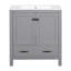 Armoire de rangement pour salle de bain 30 po, gris, bois massif, évier simple, 2 portes, 1 tiroir fonctionnel, applicable en gris. Meuble-lavabo avec portes. 2 portes et 1 rangement, en bois-523302589-523302590