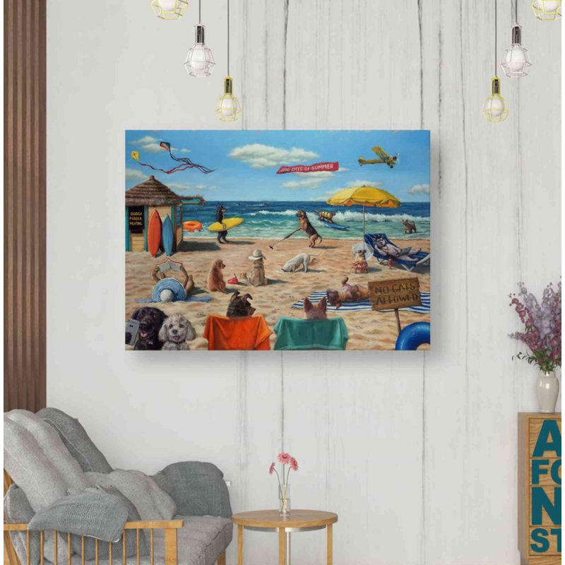 «Dog Beach» par Lucia Heffernan, impression sur toile tendue, H 26 po x l 34 po x P 1,5 po