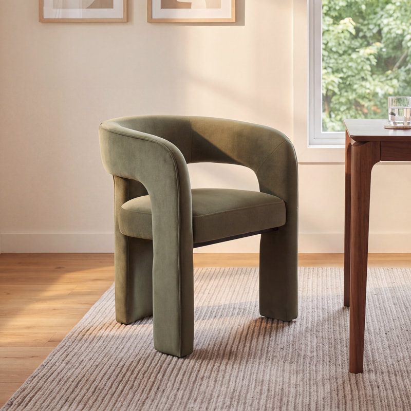 Meline Dining Chair, Olive Green Velvet