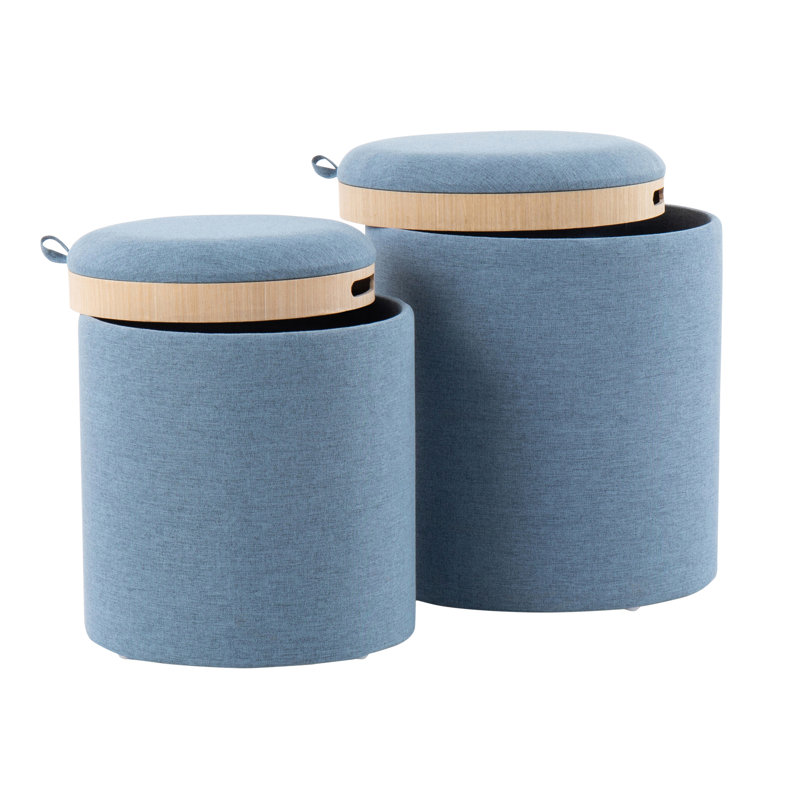 Ensemble de repose-pieds gigogne à plateau contemporain, Bleu