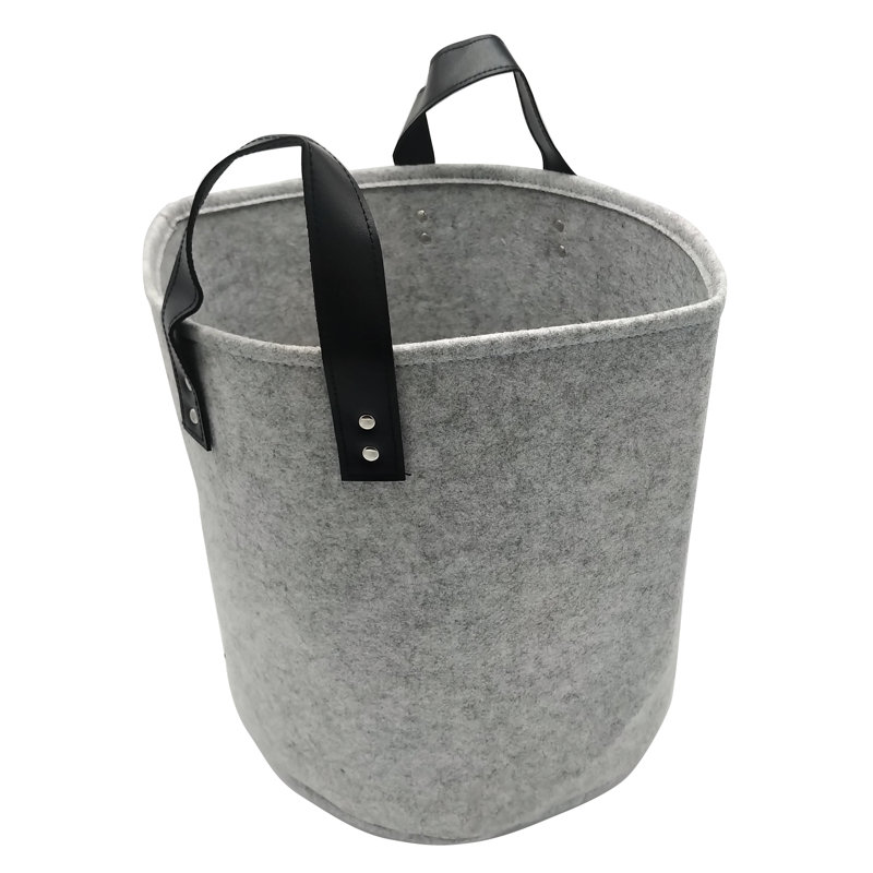 Tissu de rangement et bac en feutre, gris