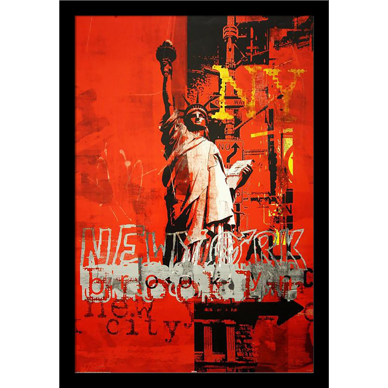 New York City Abstract Collage - impression d'art graphique sur papier, H 38,5 po x l 26,5 po x P 1,25 po