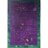 Large Size Purple Color Antique Floral Chinese Art Do Carpet