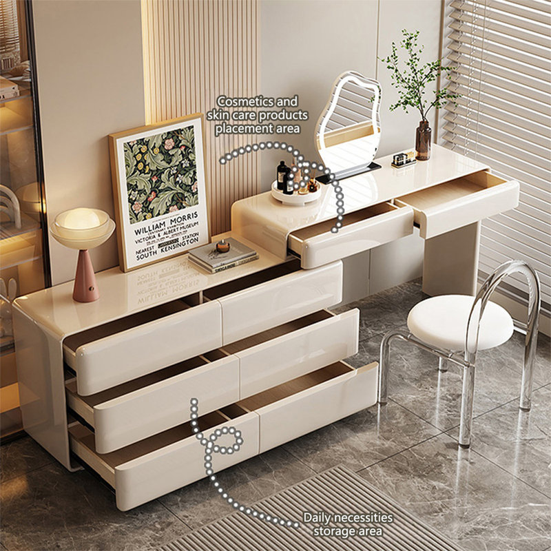 Makeup Vanity with Light mirror,8 drawers