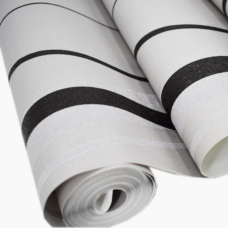 Papier peint moderne non tissé à rayures modernes pour le salon, la chambre à coucher, l'arrière-plan de la télévision - facile à installer, matériau écologique, texture améliorée et durabilité