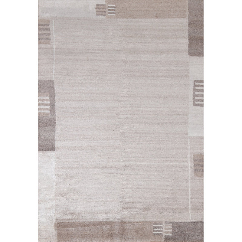 One-of-a-Kind 4'8" X 6'5" New Age Wool Area Rug in Grey