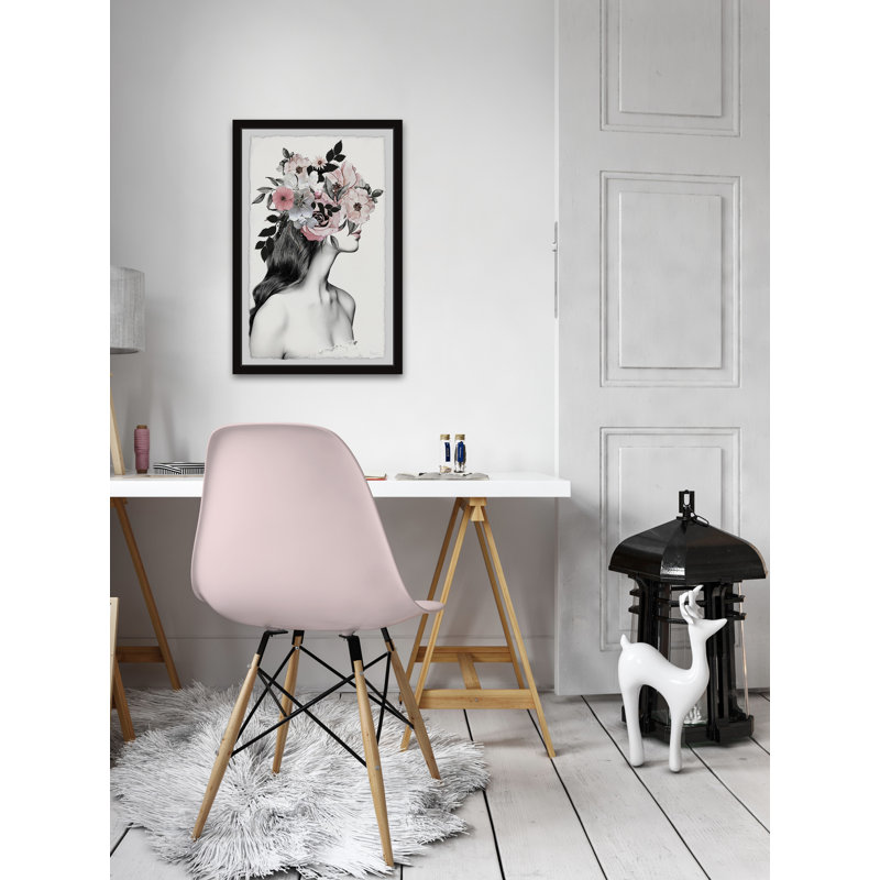 «Flower brune», reproduction encadrée, H 30 po x l 20 po x P 1,5 po
