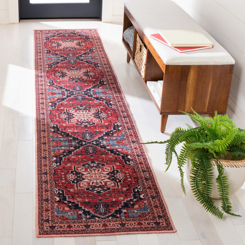 Chenard Oriental Red/Beige Area Rug, Runner 2' x 9'