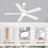 52 inch Modern White Ceiling Fans with Led Lights and Remote/app Control, Reversible DC Motor, 3CCT Dimmable, Noiseless, Ceiling Fan for Bedroom, Indoor/Covered Outdoor Use-117580826-117580825