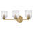 Sophisticated Three-Light Ribbed Glass Bath Vanity Light-122467653