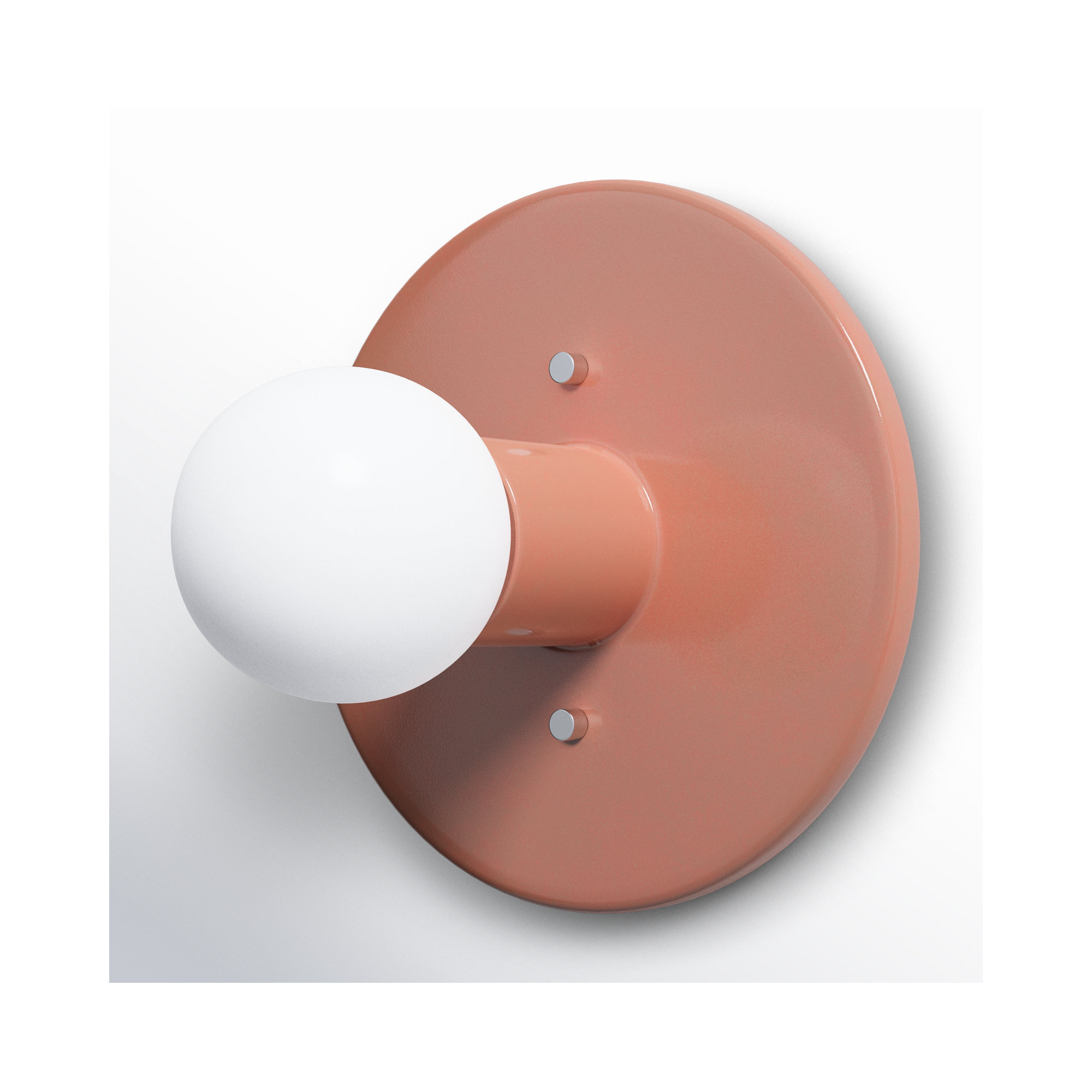 Single Light Ceramic Dimmable Flush Mounted Sconce, Gloss Blush