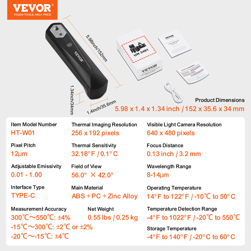 VEVOR Thermal Imaging Camera for Android & IOS