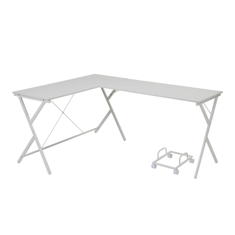 Bureau d'ordinateur Dazenus, Blanc, H 28 po x l 62 po x P 47 po