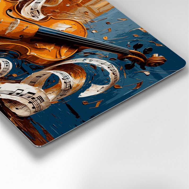 «Music Violin», art mural en métal noir, H 12 po x l 18 po