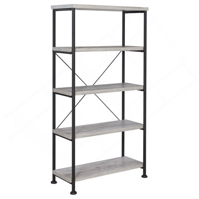 Grey Driftwood 4-Shelf Bookcase