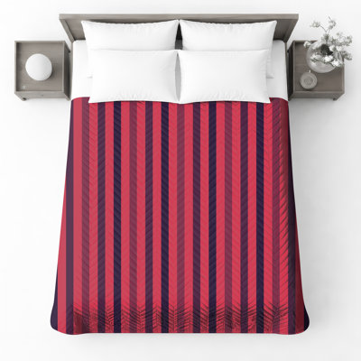 Couvre-lit matelassé à rayures rouges et bleu marine toutes tailles