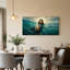 Tableau sur toile représentant Jésus-Christ émergeant des vagues turquoise de l'océan-1242893276