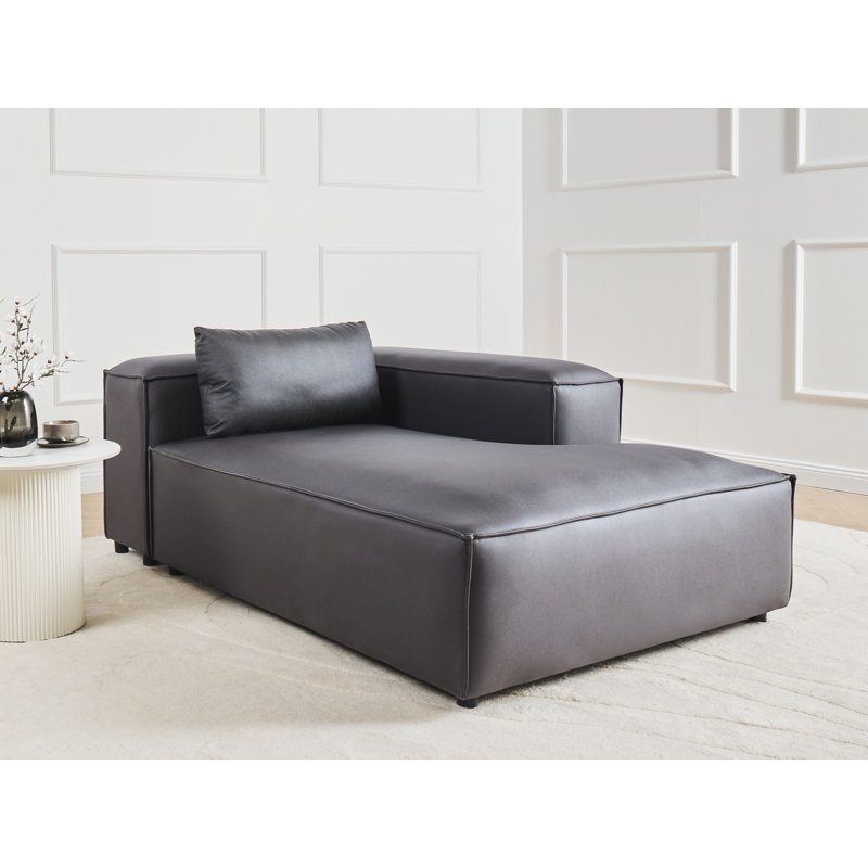 Faux Leather Chaise Lounge, Right Hand Facing