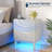 19.7'' W Nightstand With 3-drawer, Charging Station And Human Sensor Light-1809101973