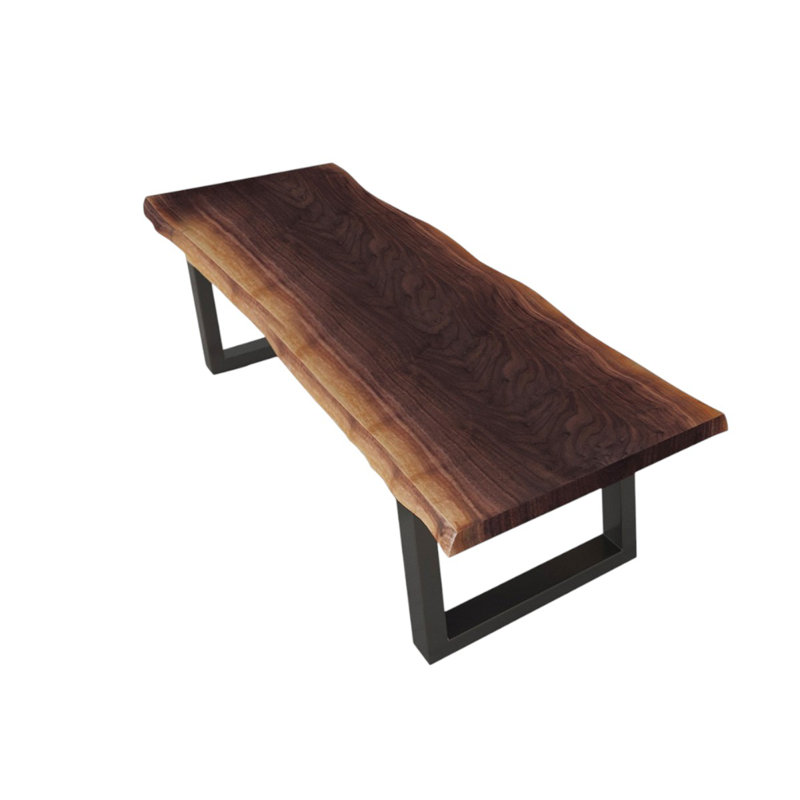 Banc de salle à manger en bois massif vieilli 79 po brun et noir