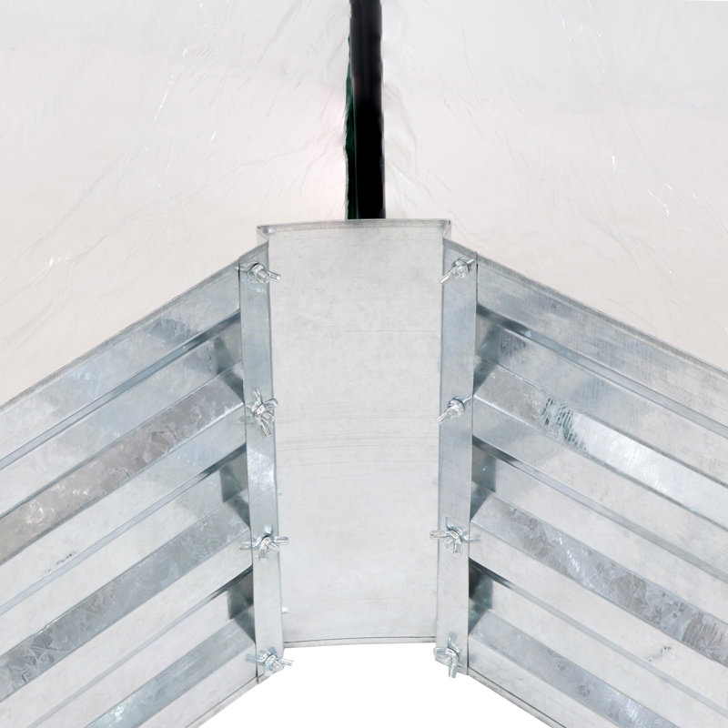 Mini serre extérieure Garmer avec jardin surélevé en métal et housse transparente - 4 pi x 2 pi, H 36 po x l 50 po x P 27 po