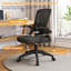 Chaise de bureau ergonomique à dossier haut en maille, réglable en hauteur, pivotante, avec accoudoirs relevables et soutien lombaire, noire-105181109