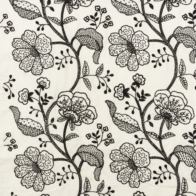 Full Bloom Embroidery Fabric, Ink