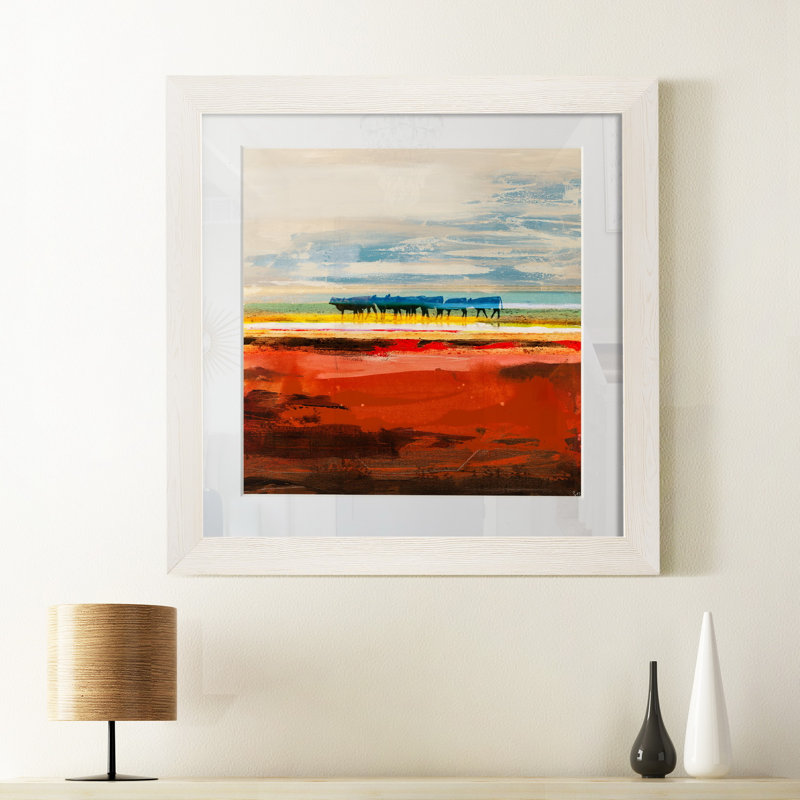 Bétail du Texas-reproduction d’art sur papier encadrée, Cadre blanc, H 17 po x l 17 po x P 1,5 po