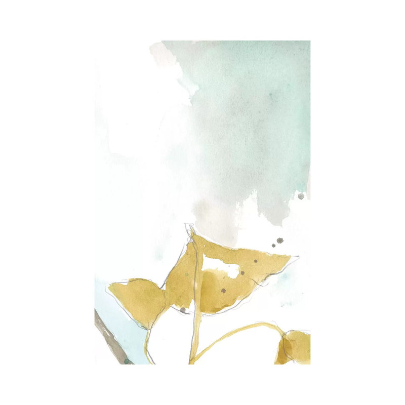 Ginkgo On Dusty Teal III by Jennifer Goldberger - Wrapped Canvas Print, 66.04 cm H x 45.72 cm W