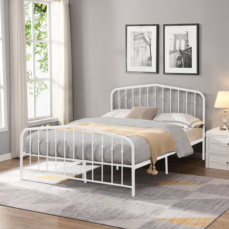 Lindsey Metal Open-Frame Bed, Queen, White