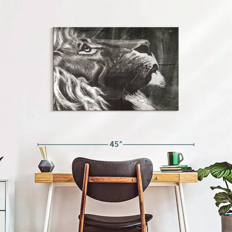 Brampt Chalk Lion, 24" H x 36" W