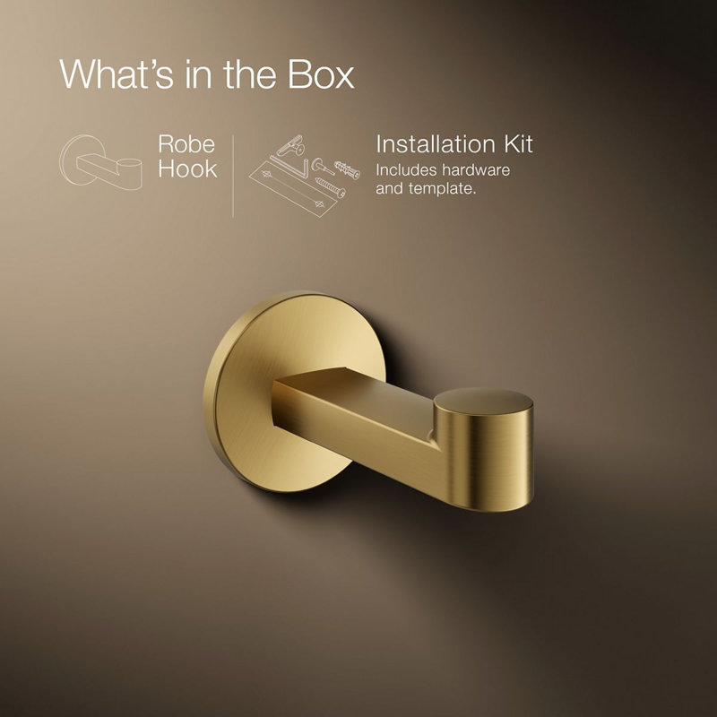 Components™ Robe Hook, Vibrant Brushed Moderne Brass