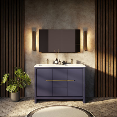 Meuble-lavabo double l 48 po x P 20 po Lafarre Lafarre 