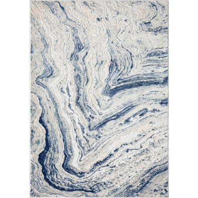 Abani Skelton Collection ATL180B Abstract Grey Blue Area Rug