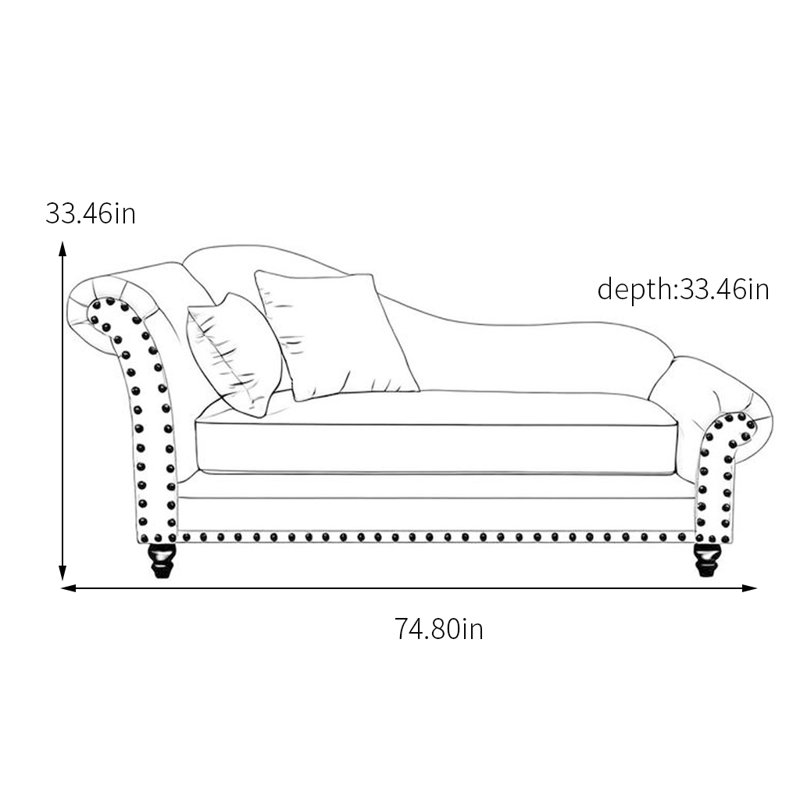 Chaise longue avec structure en bois massif, Tanné, Orienté à gauche (vu de face)