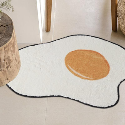 Tapis moelleux moelleux à motif d'œufs pour chambre d'enfants Tapis de chambre de bébé antidérapant Tapis de salle de bain de chambre à coucher Tapis de salle de bain ABC