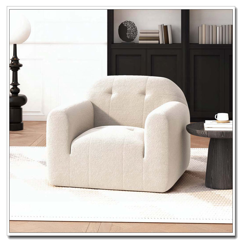 Fauteuil d'appoint 35,75 po, Crème, crème
