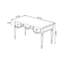 Bureau rectangulaire blanc en bois massif avec 2 tiroirs