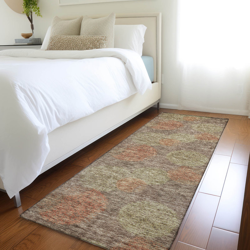 Premium Machine Washable Prisco Brown Rug, Runner 2'3" x 7'6"