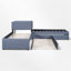 Lits plateforme doubles tapissiers en L avec lit gigogne-126184569