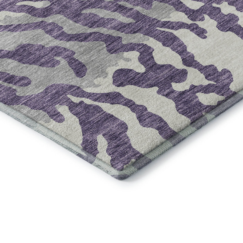 Premium Machine Washable Prisco Purple Rug, Rectangle 1'8" x 2'6"